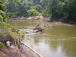 The old Radford Bridge which collapsed in about 1960