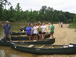 Dr. Wilson and Judson students on the Cahaba