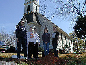 Botany students and Earth Team at the Church
