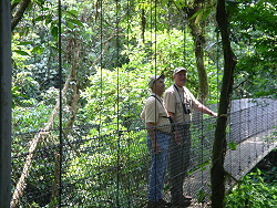 Thomas and Ray Wilson at Hanging Bridge, Arenal