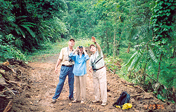 Ray Wilson points out a new bird to Doris