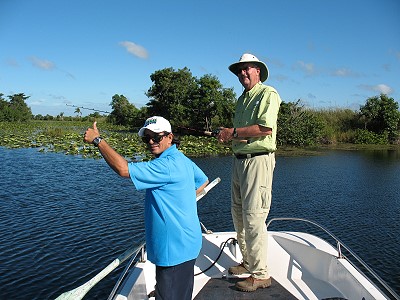Thomas Wilson and guide Alfredo on Treasure Lake