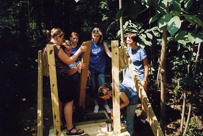Earth Team working on bridge