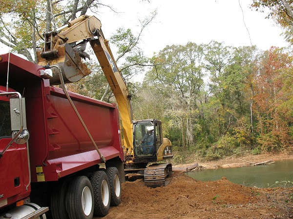 Moving dirt for the ramp
