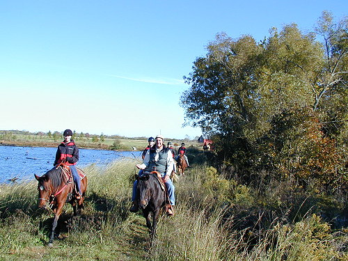Thomas Wilson on trail ride with Judson team members, 2006