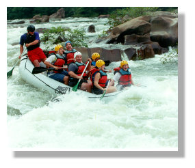 Wendy and Mary guide their raft down the Ocoee River