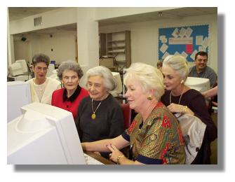 Triad Club members surfing the World Wide Web