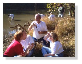 Dr. Thomas Wilson tests Clear Creek for turbidity